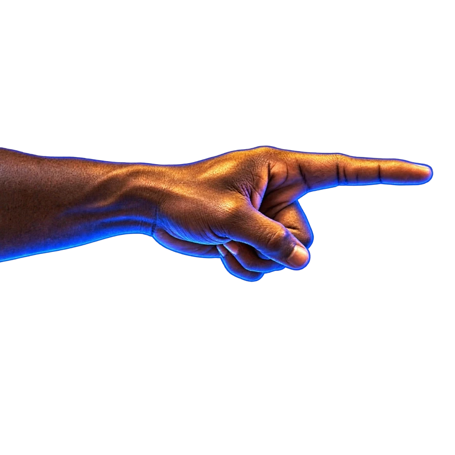 A hand reaching toward the Earth from the left
