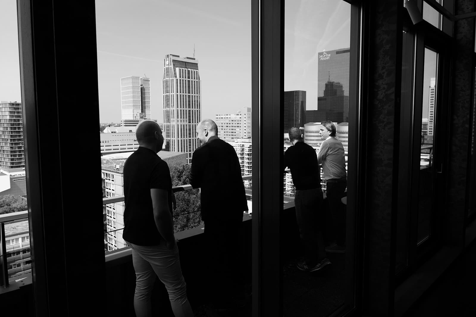 Close-up of a matte black and red modern bike frame with minimalist design