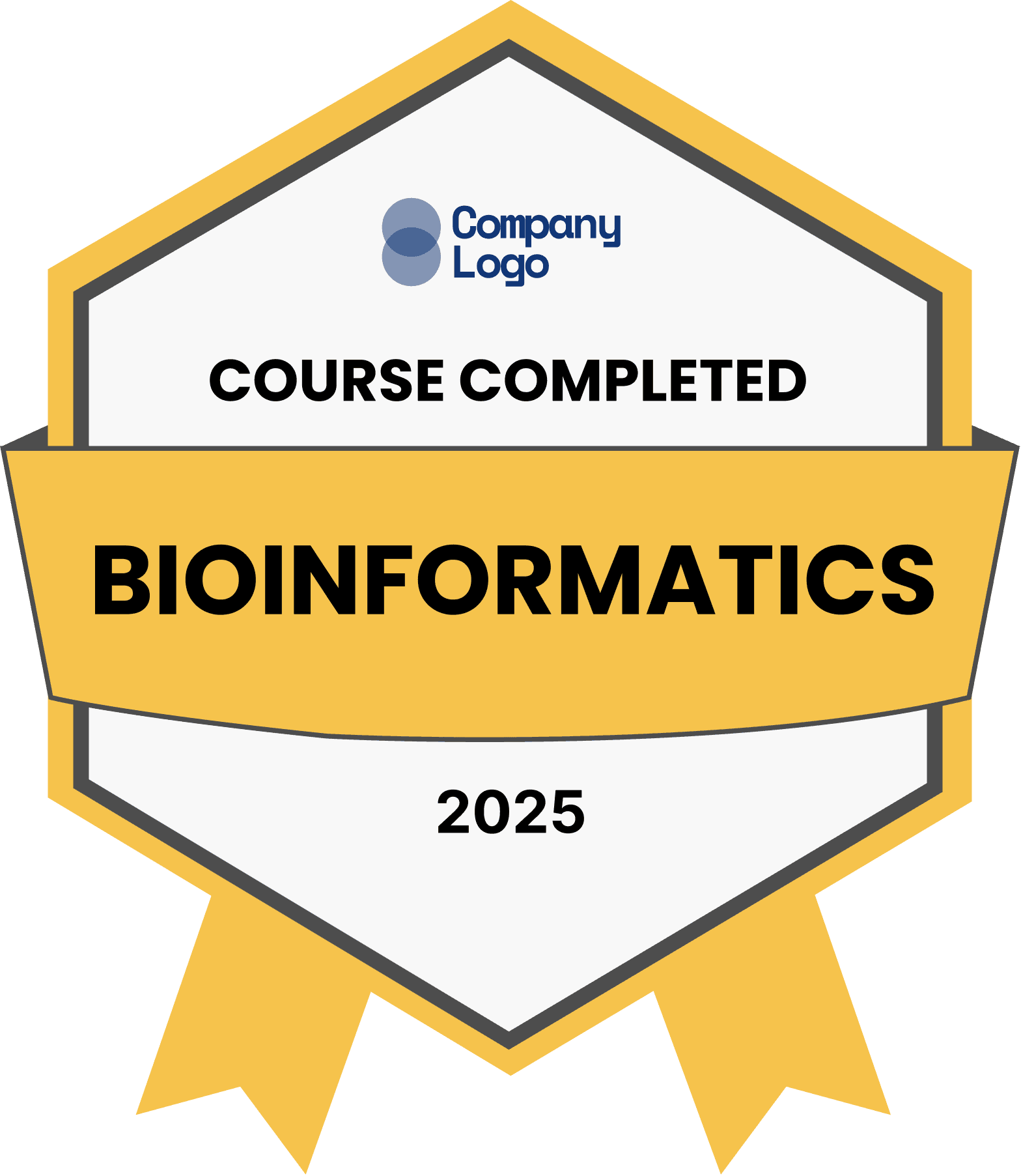 Wauld - Formal and classic yellow appreciation badge template