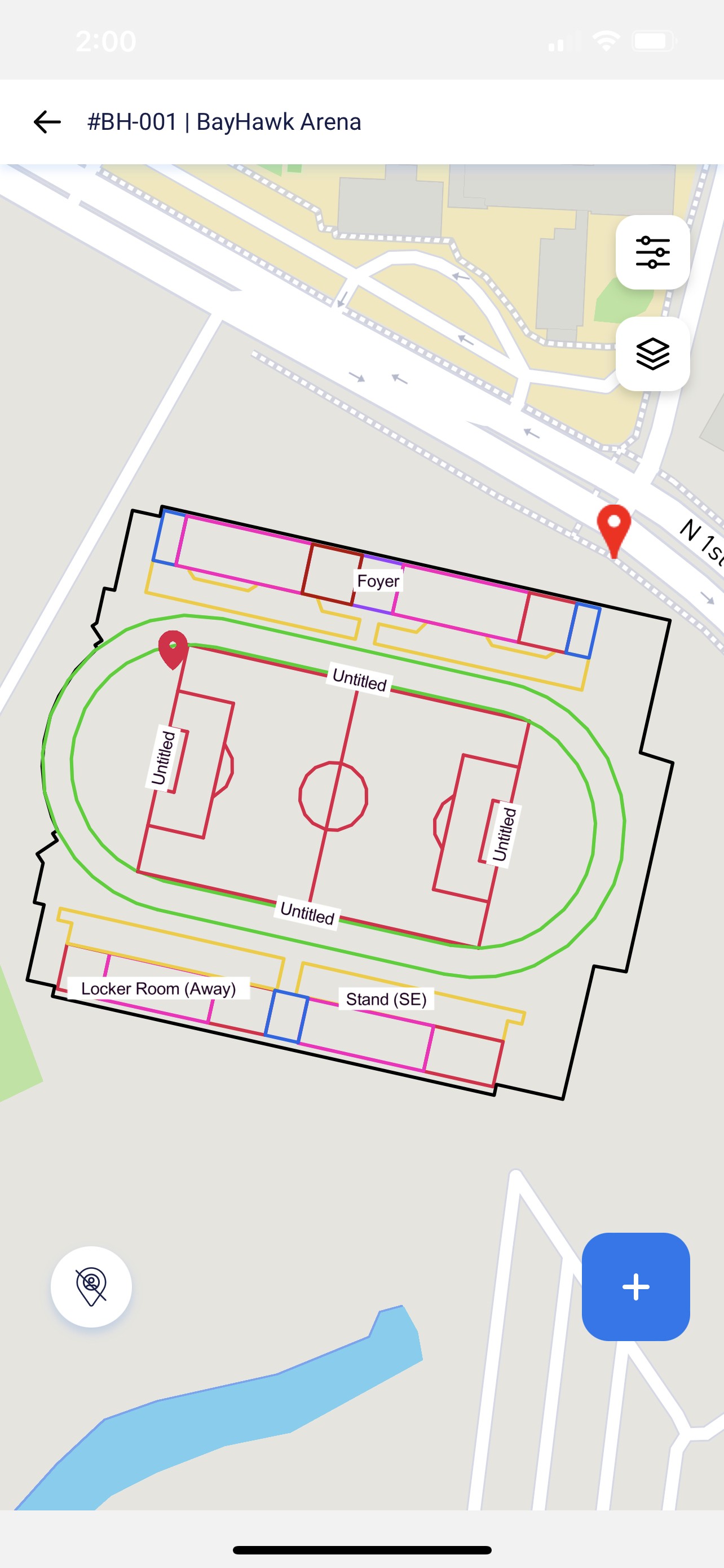 Plan view of your construction jobsite on theTaskMapper mobile app to access, update and annotate on the go.