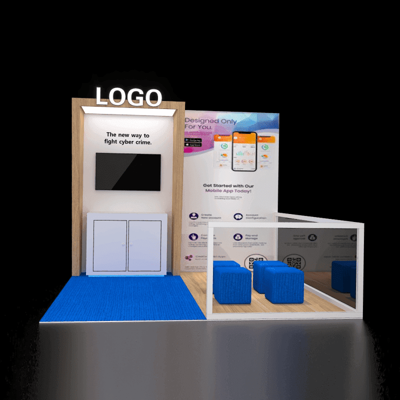 10x10 monitor demo booth rental