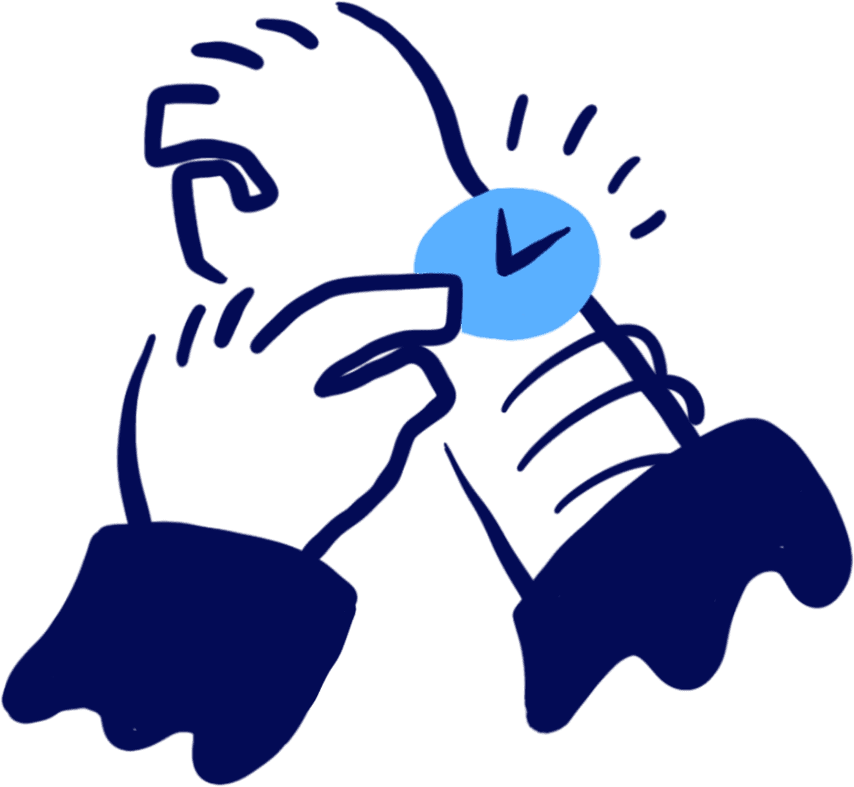 drawing of person touching watch