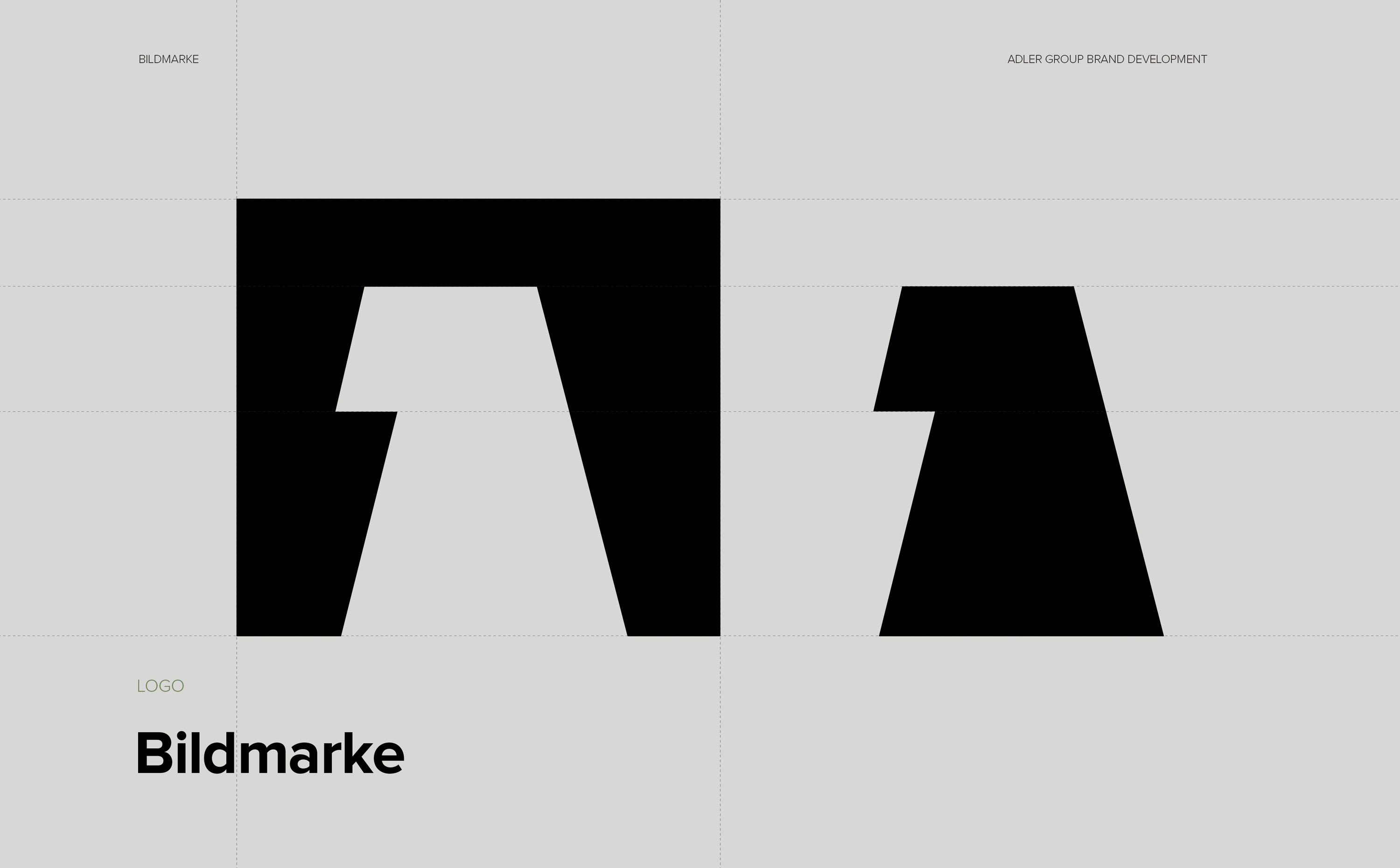 Logo Design und Markenauftritt für die Adler Group – modernes, reduziertes Corporate Design mit klarer Typografie.