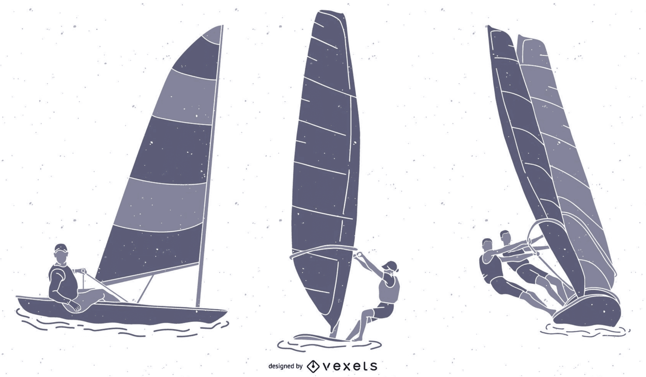 wind sailing silhouette