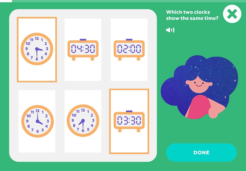 Units of measurement: find which two clocks shows the same time