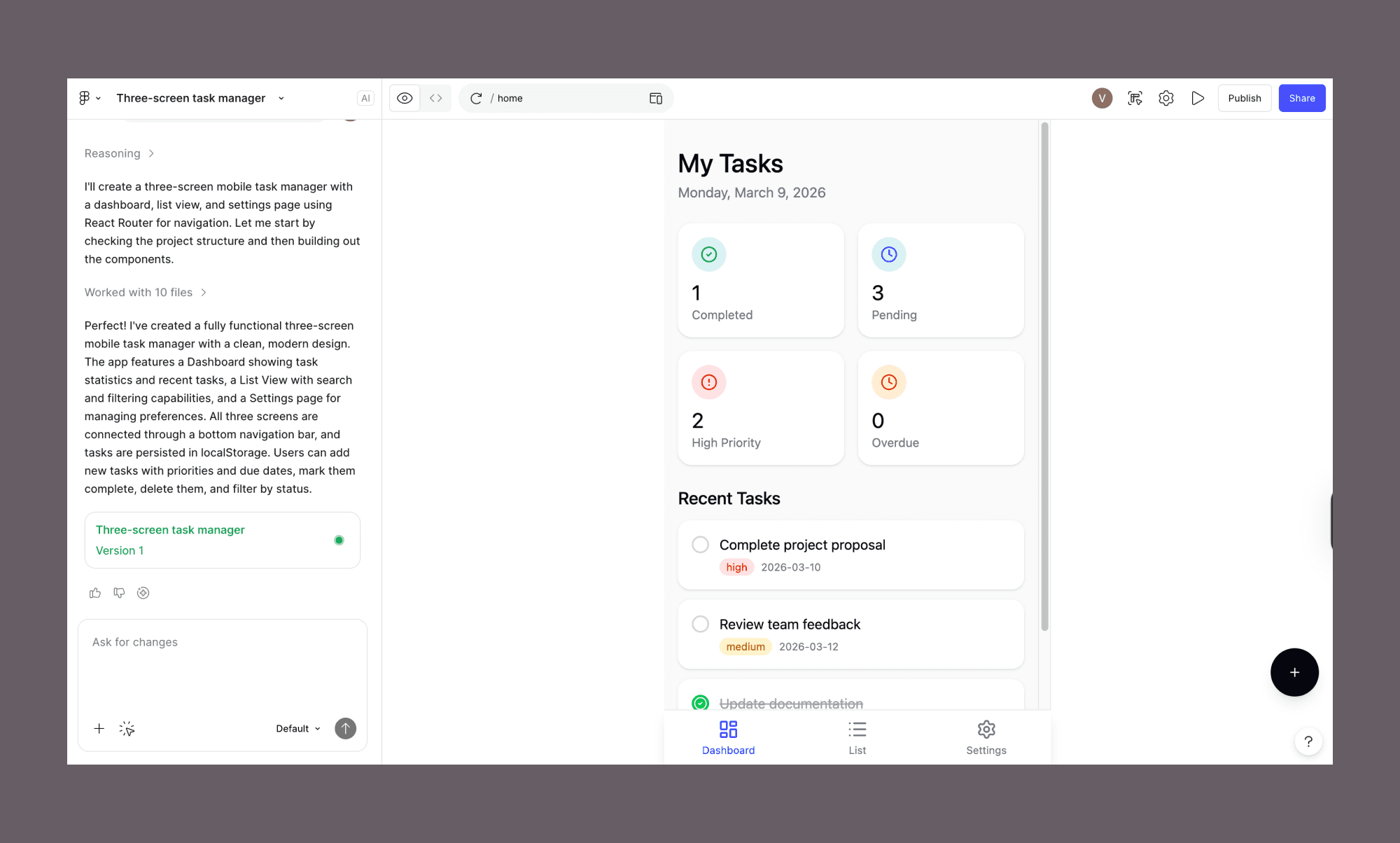 Prototyping in Figma Make