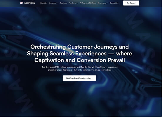 Digital solutions business website UI