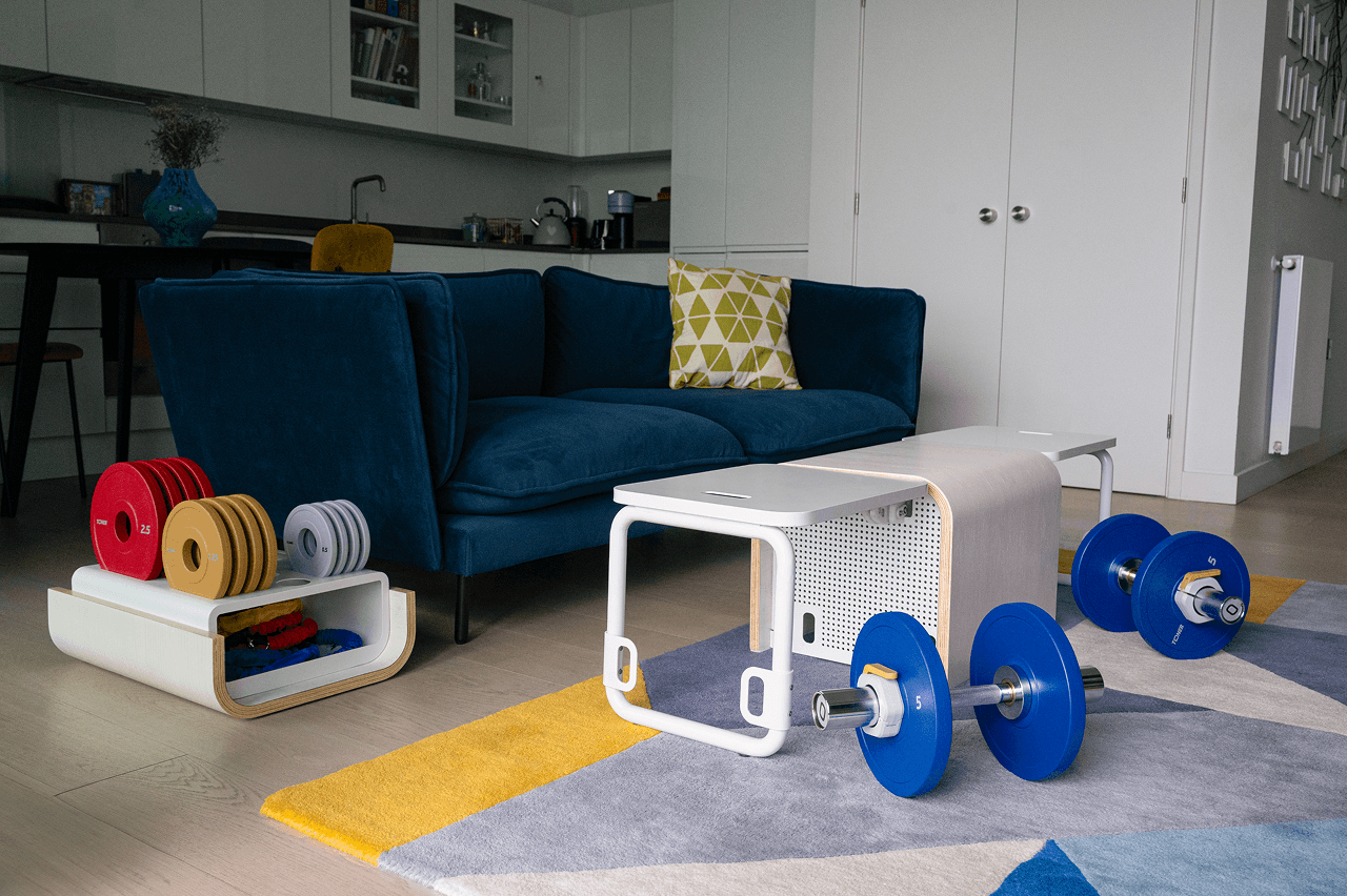 TonerBox compact, all-in-one home workout station