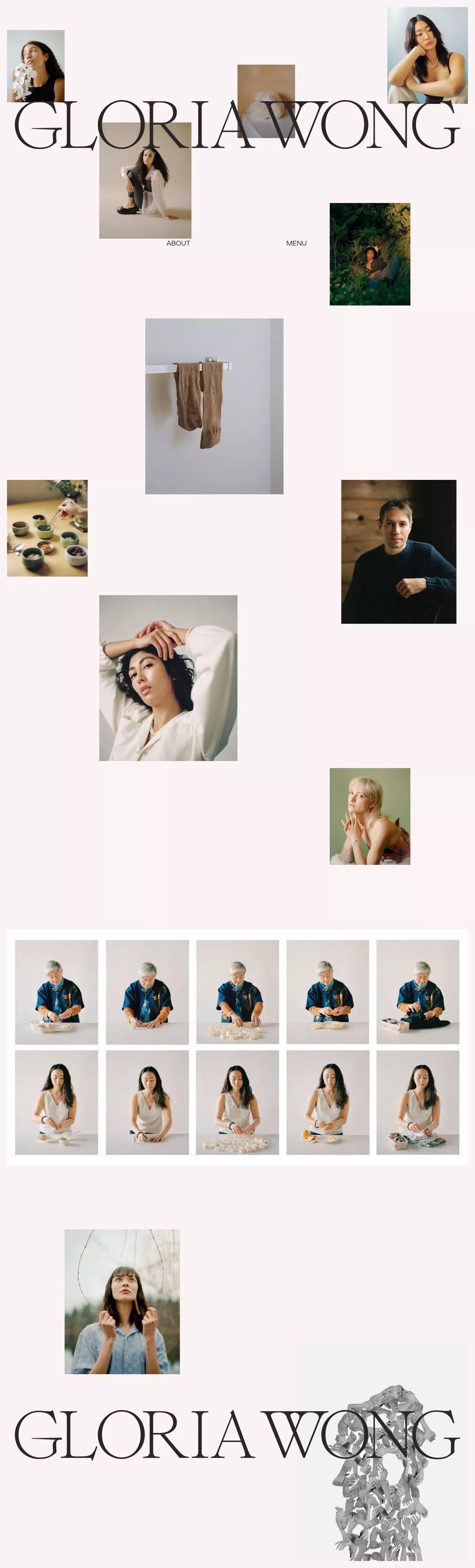 Gloria Wong portfolio page screenshot showcasing Photography design