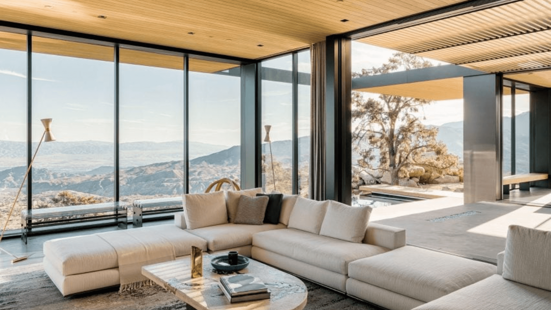 Contemporary Drawing Room With Floor-to-Ceiling Windows