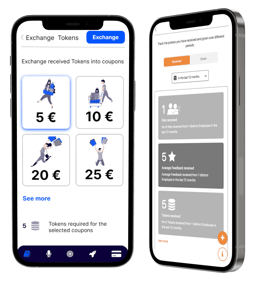 PatPat360 mobile app showing token rewards and incentives system