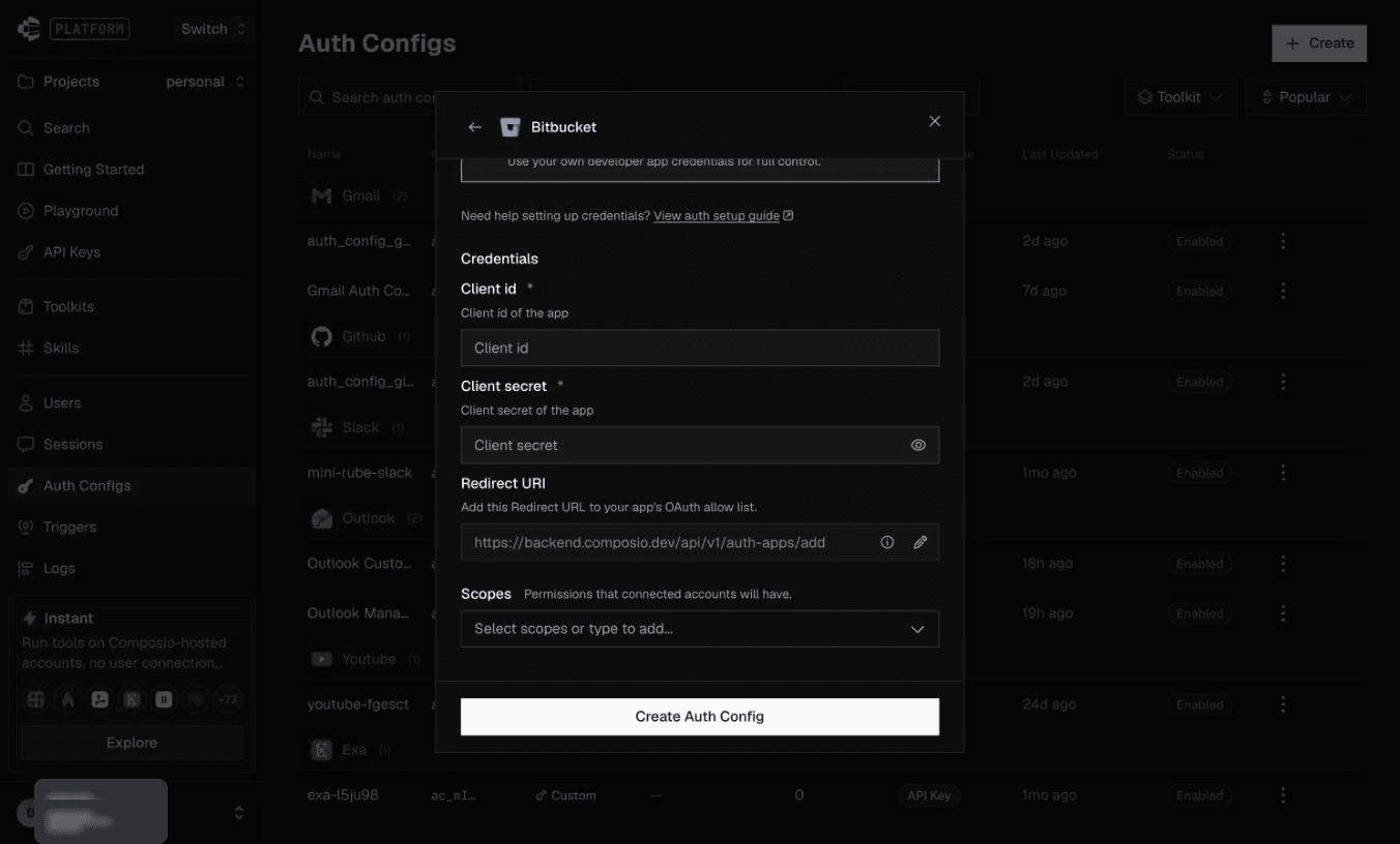 Matching callback and user-selected scopes