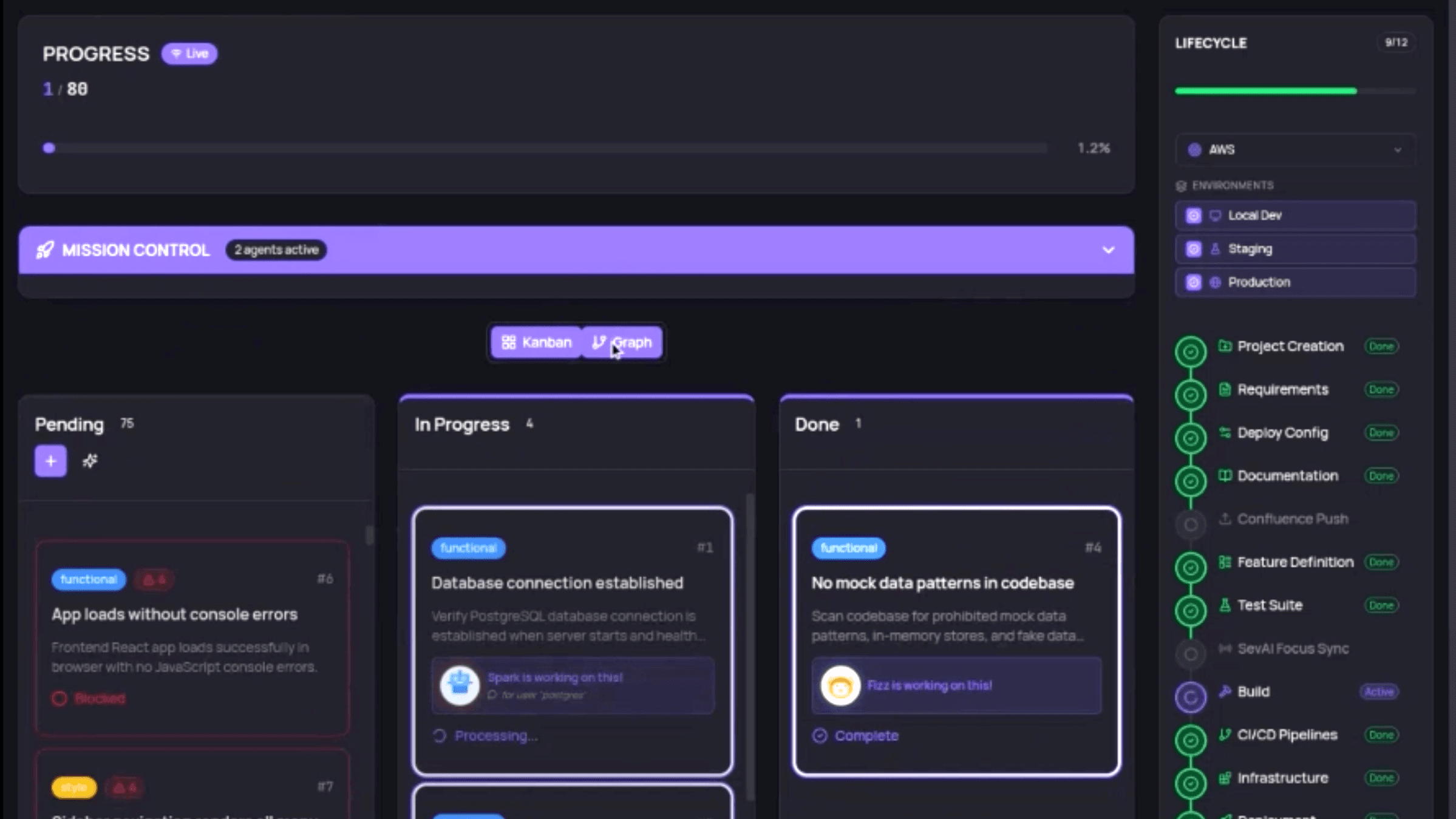 Coding Agents continuously write, debug, and refine full files in a self-correcting execution loop, turning architectural intent into production-ready code in real time.