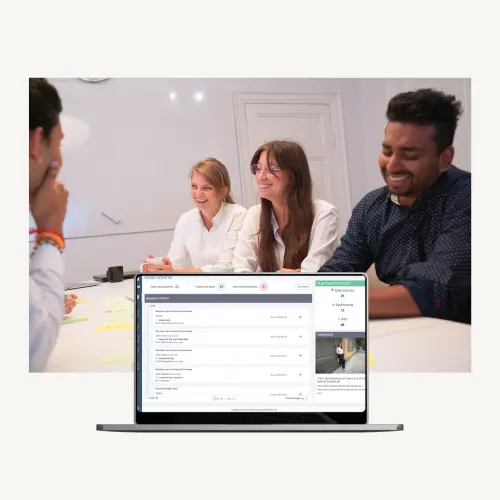 SustainLab ESG data strategy session — data collection methodology and stakeholder mapping support
