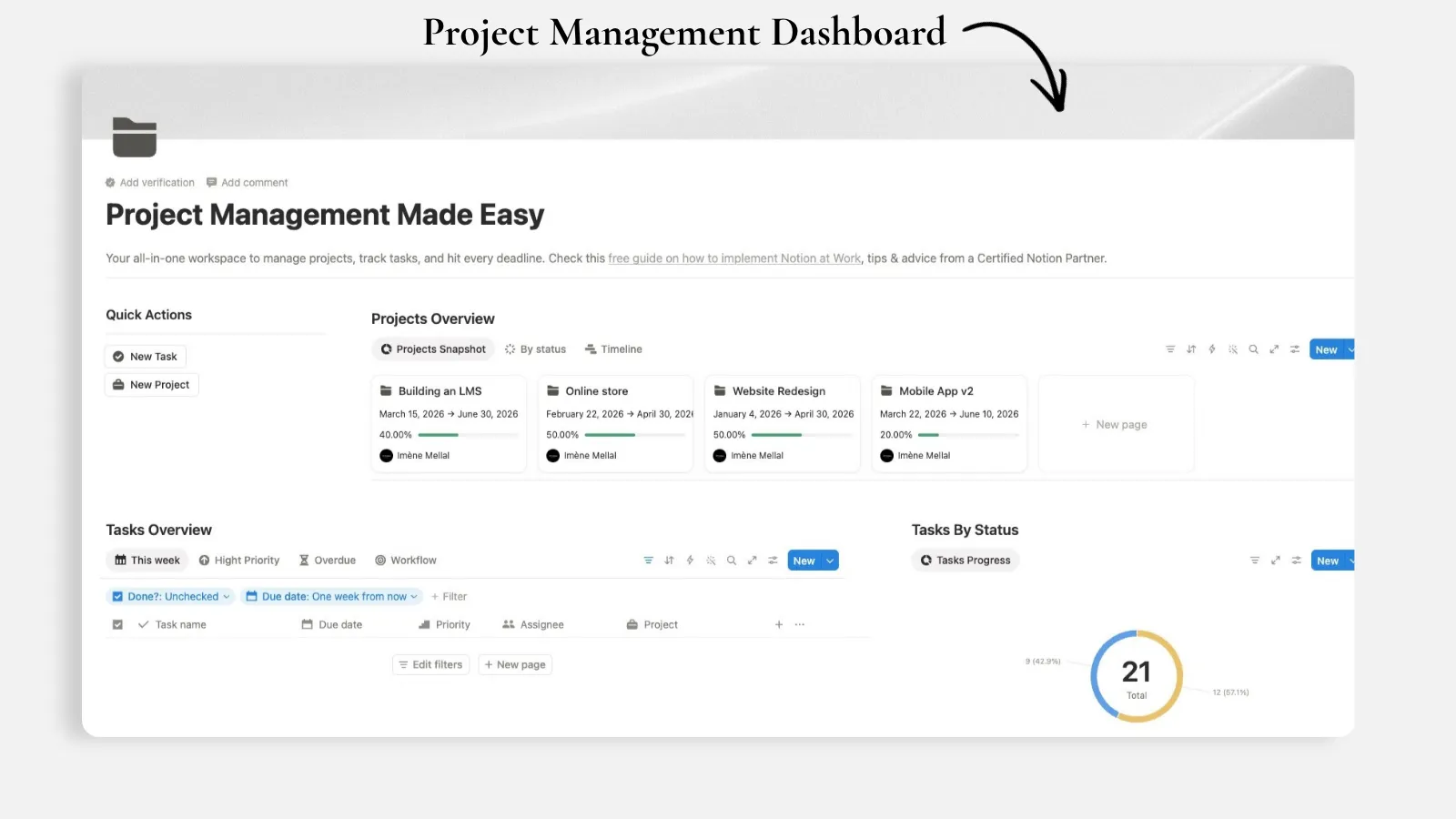 Notion project management
