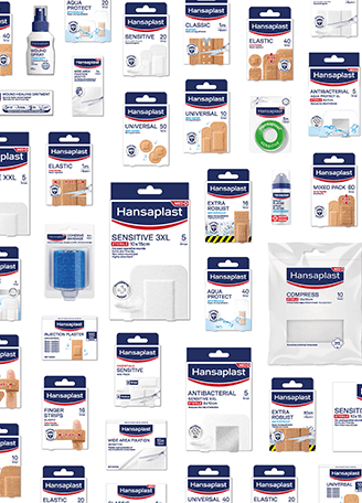 Gesamtsicht des Verpackungsdesigns für Hansaplast – neue Linienführung und Markenästhetik von Design for Human Nature in Hamburg.