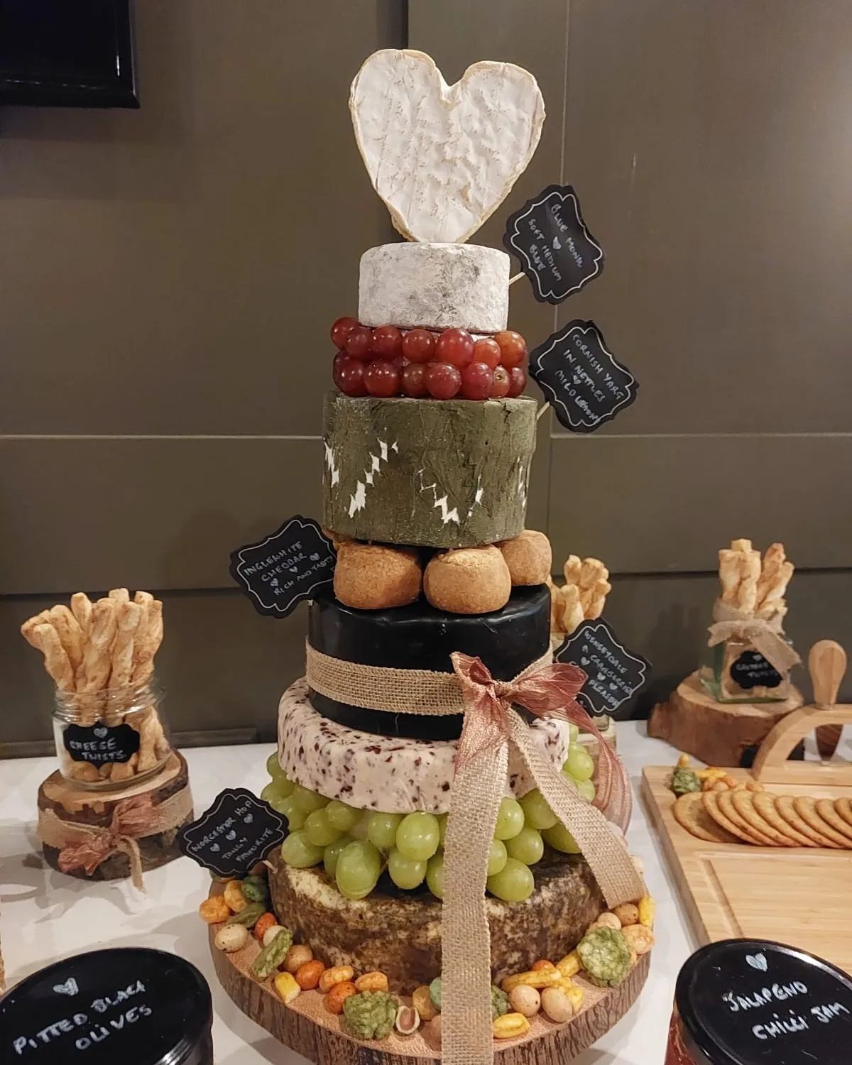Rustic Cheese Tower Wedding Cake by Sherbert Moon