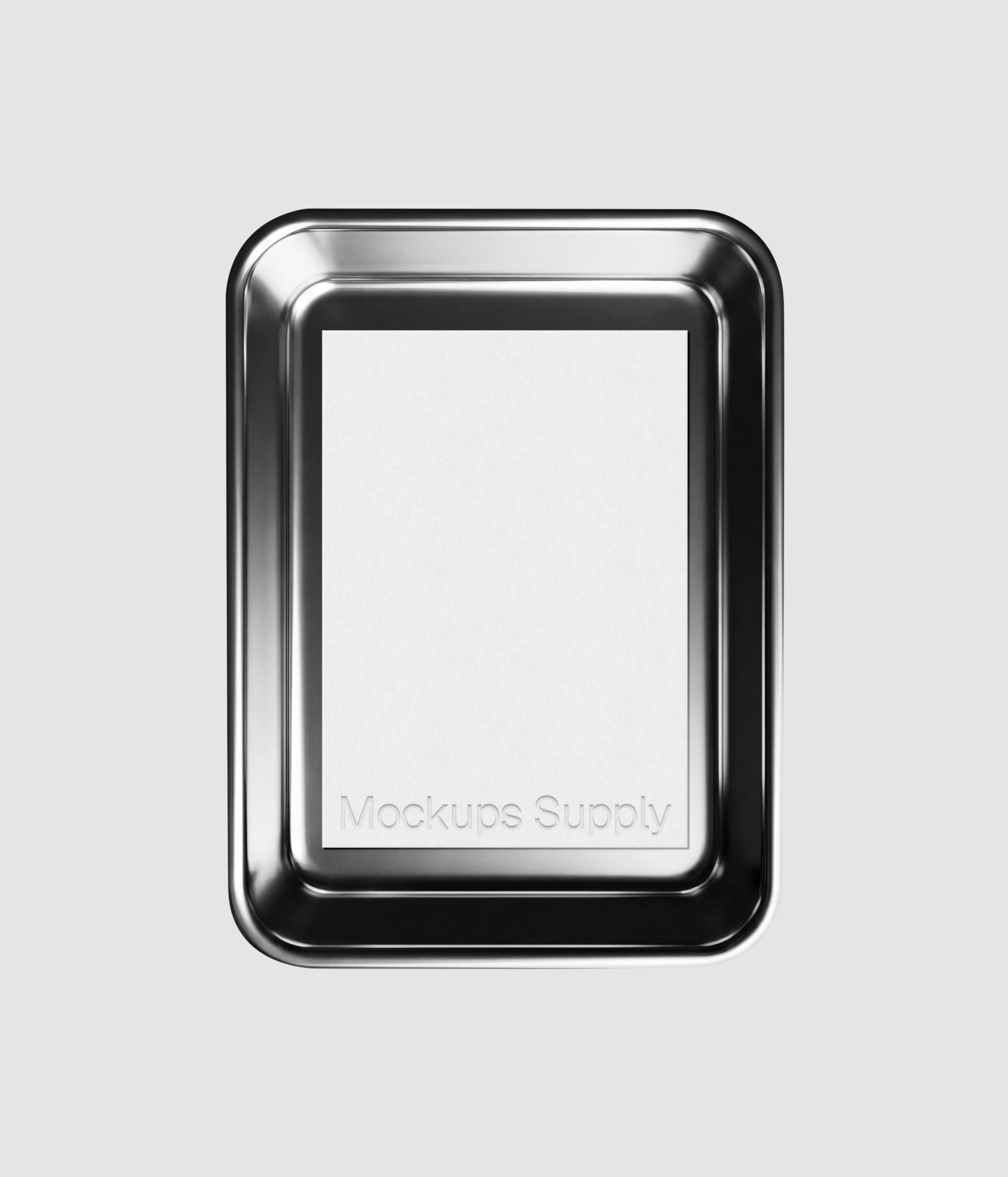 Menu card mockup with embossed typography on shiny metal plate for cafe branding and hospitality design showcase