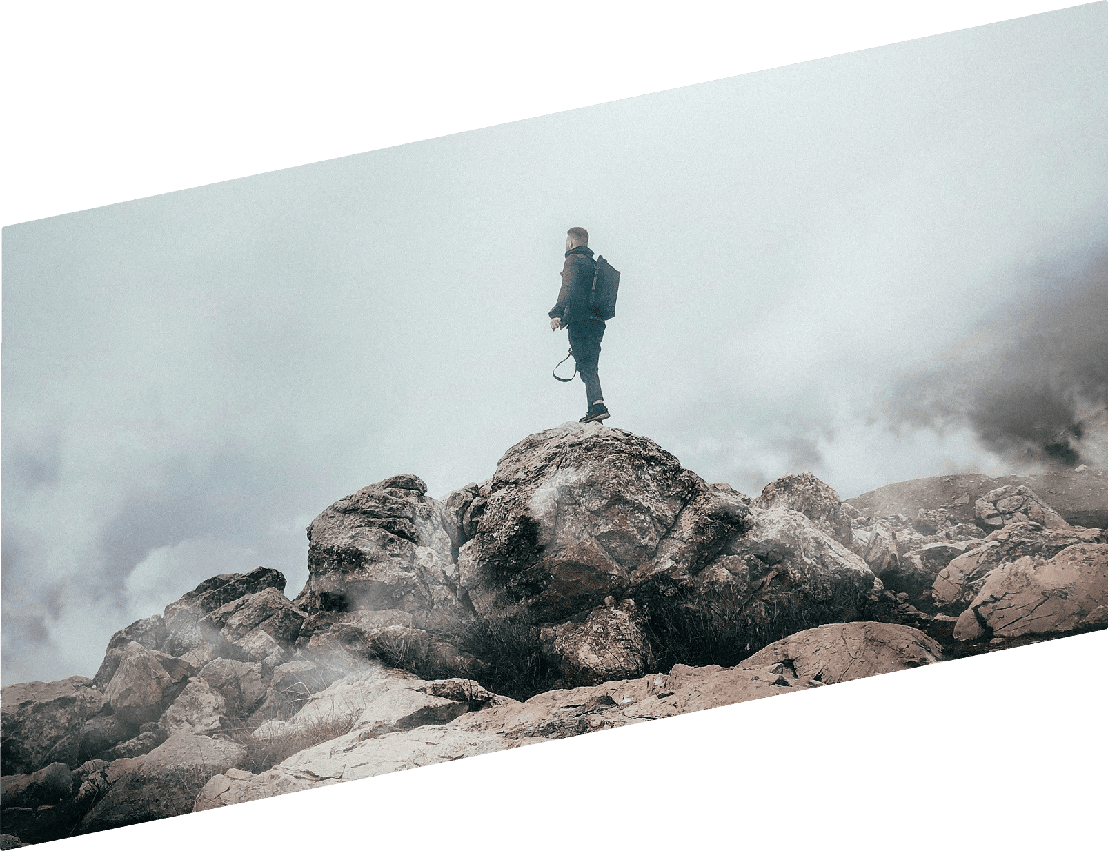 a person hiking
