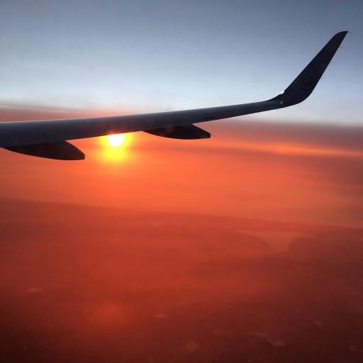 sunset from a plane