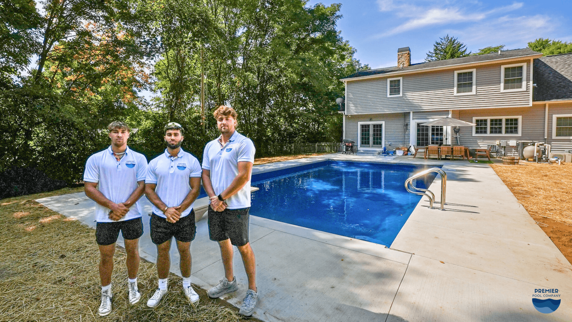 Backyard vinyl liner inground pool showing what a mid-range 2026 installation can cost for homeowners