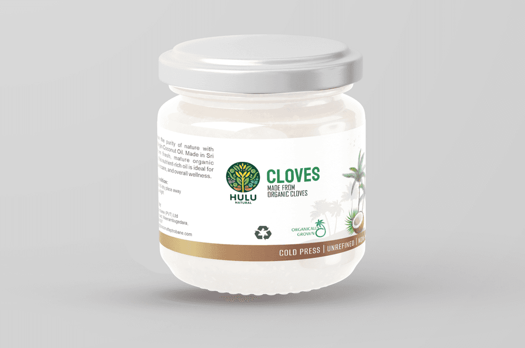 A jar of Hulu Natural Organic Cloves.