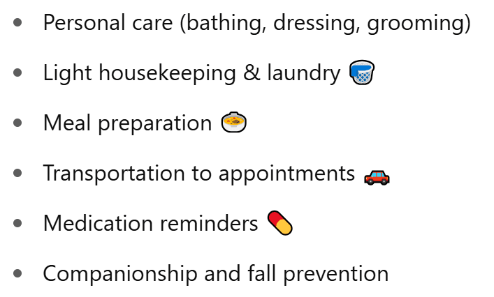 What Home Care Can Cover: