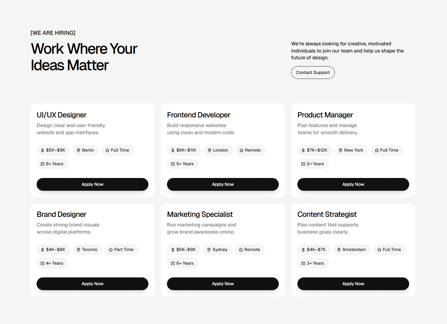 Framer Career Index Component