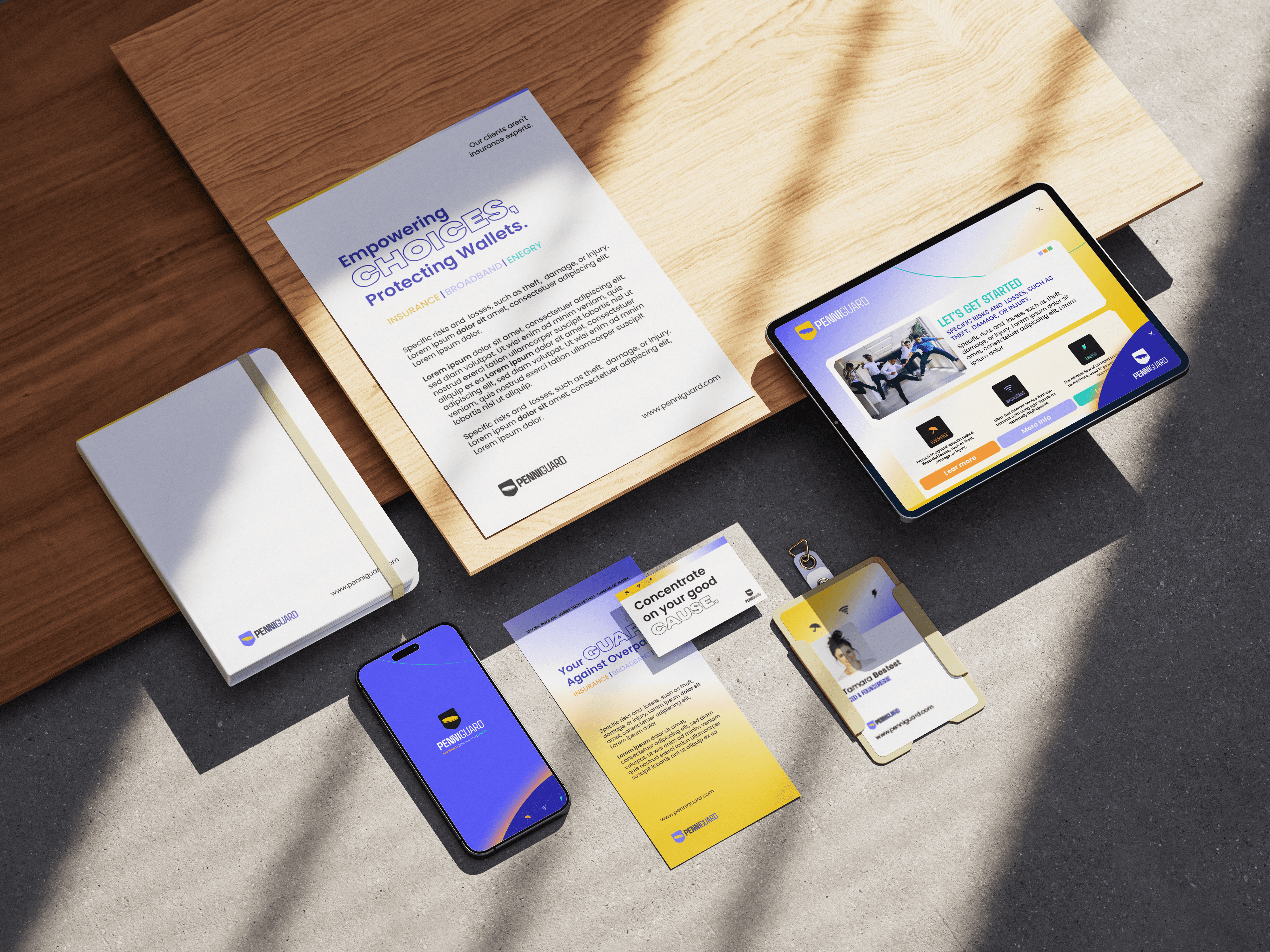 Branding mockup image of PENNIguard. 