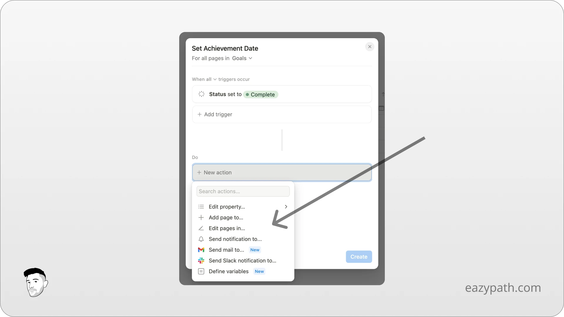 How to Create a Notion Database Automation - Action