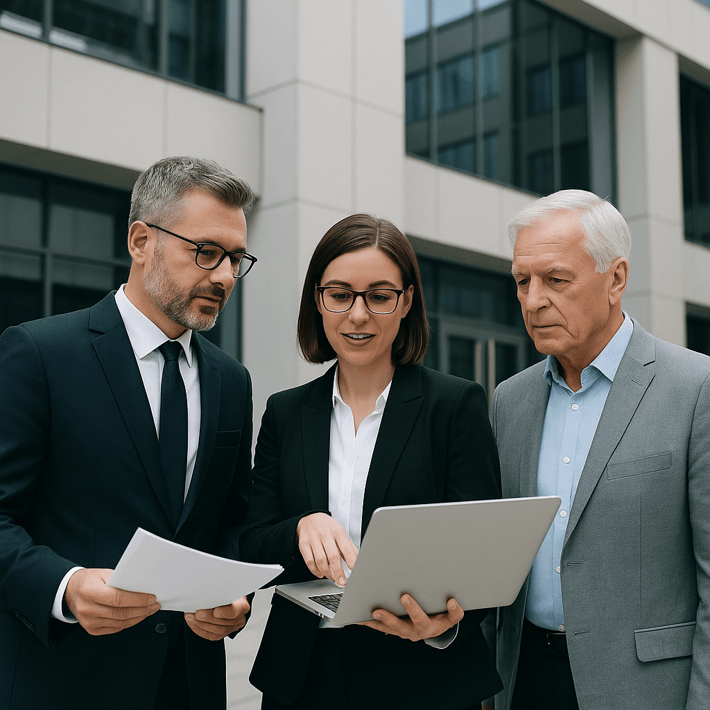 People looking over contracts