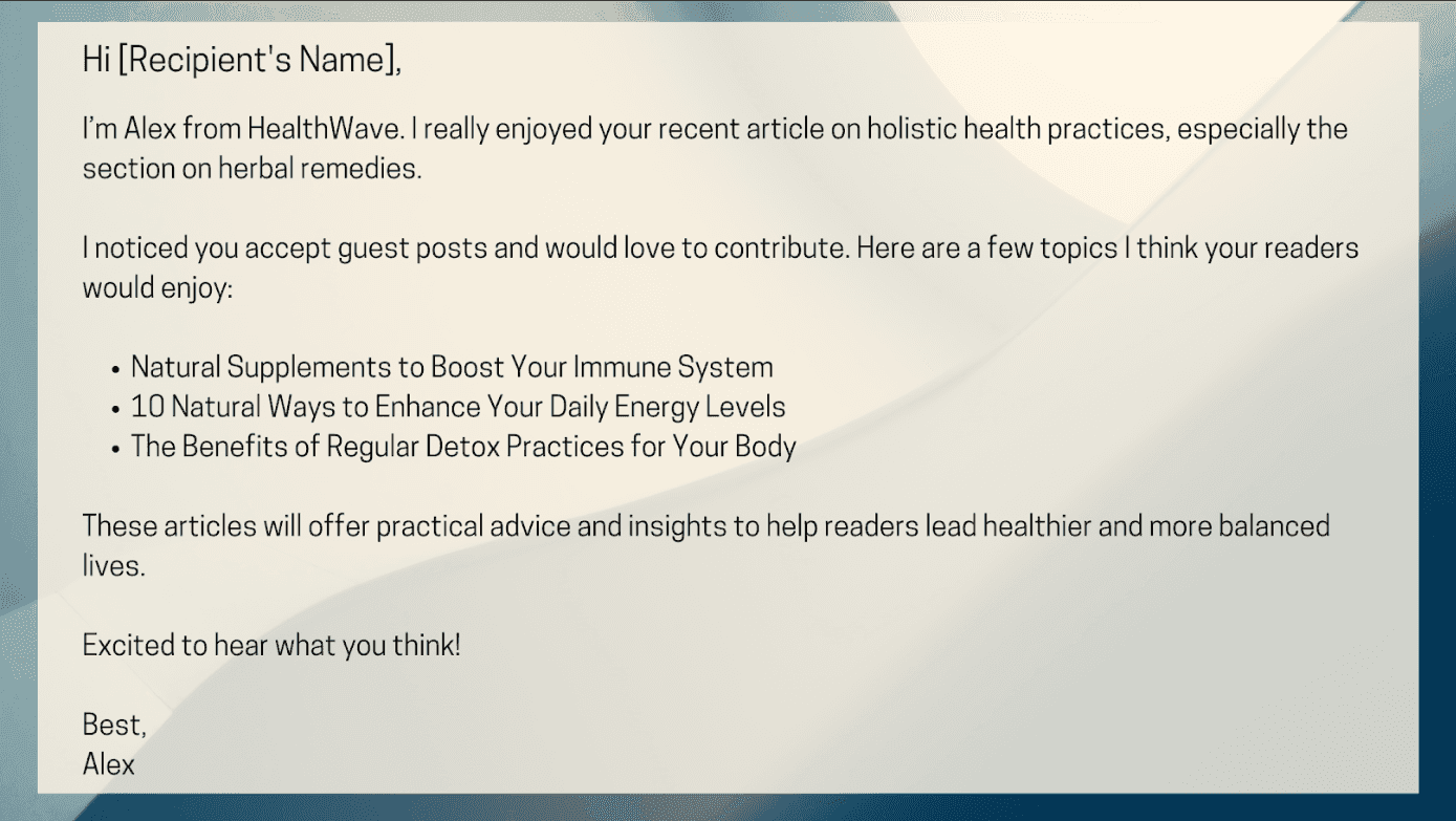 Guest post email outreach