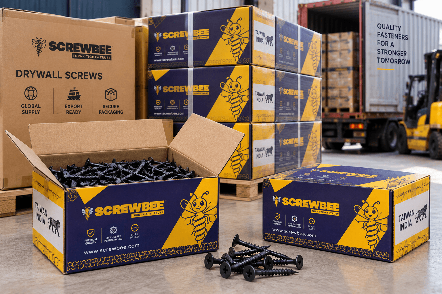 Bulk drywall screw packaging for export orders