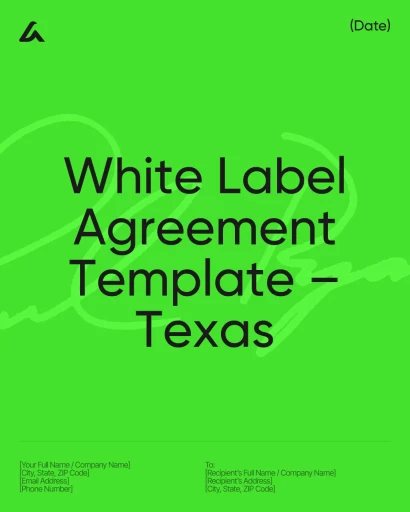 White Label Agreement Template – Texas