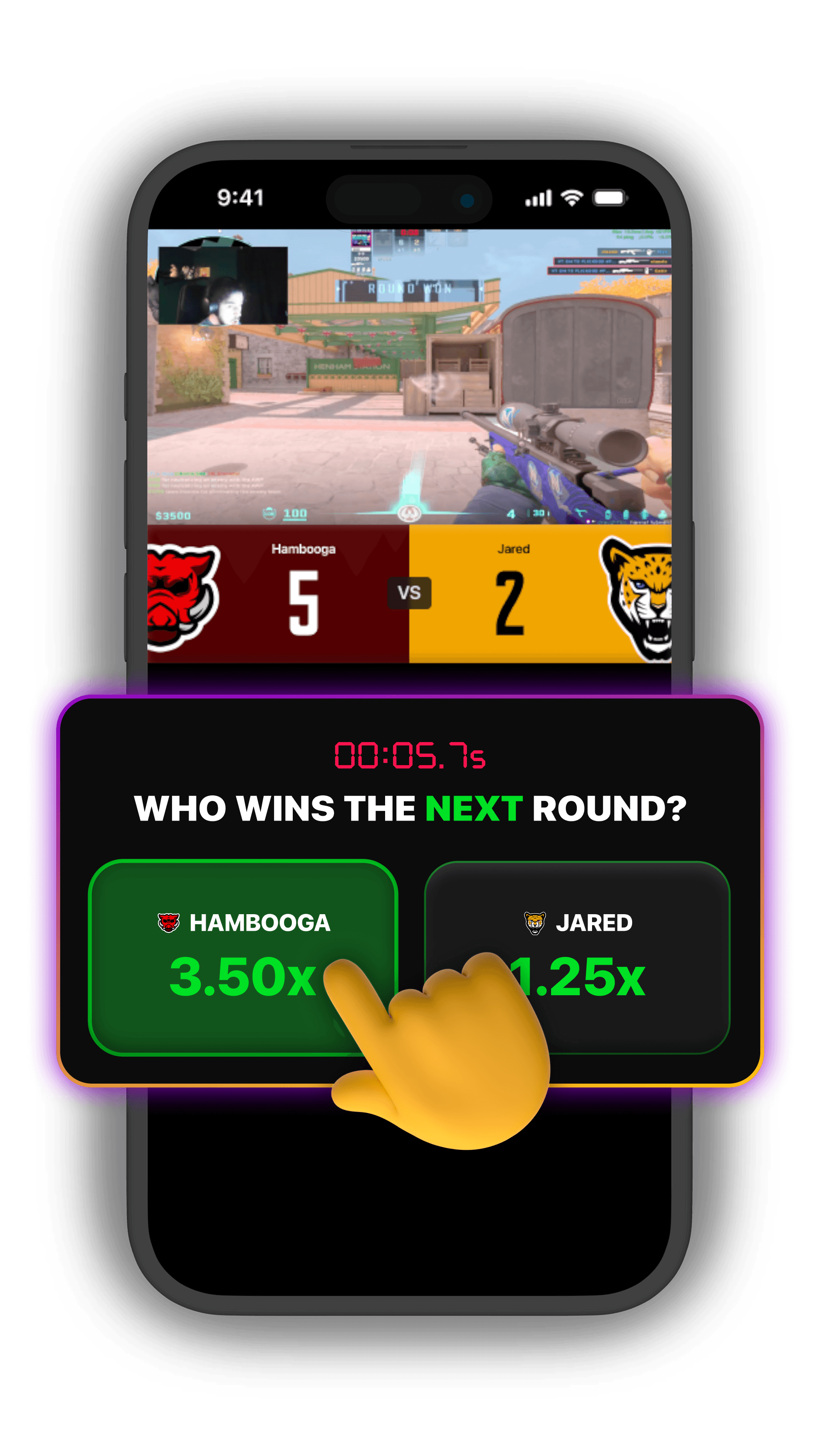 1v1Me live in-game Counter-Strike staking interface with next round flash stake and real-time payout multipliers