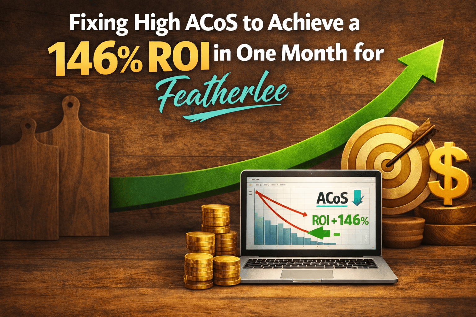 Fixing high ACoS to achieve a 146% ROI in one month for Featherlee