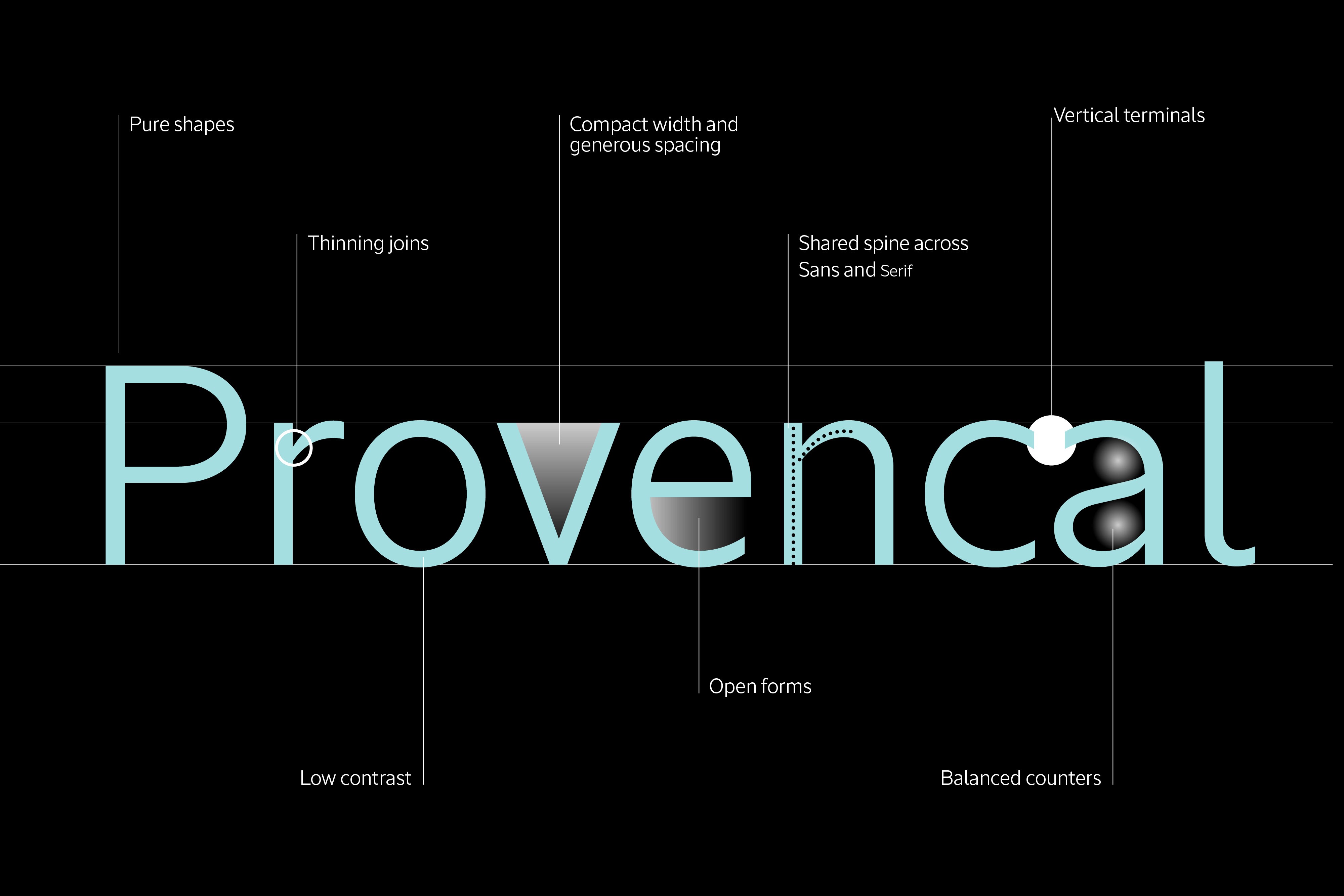 Text graphic featuring the word "Provencal" in a bold, modern font against a black background.