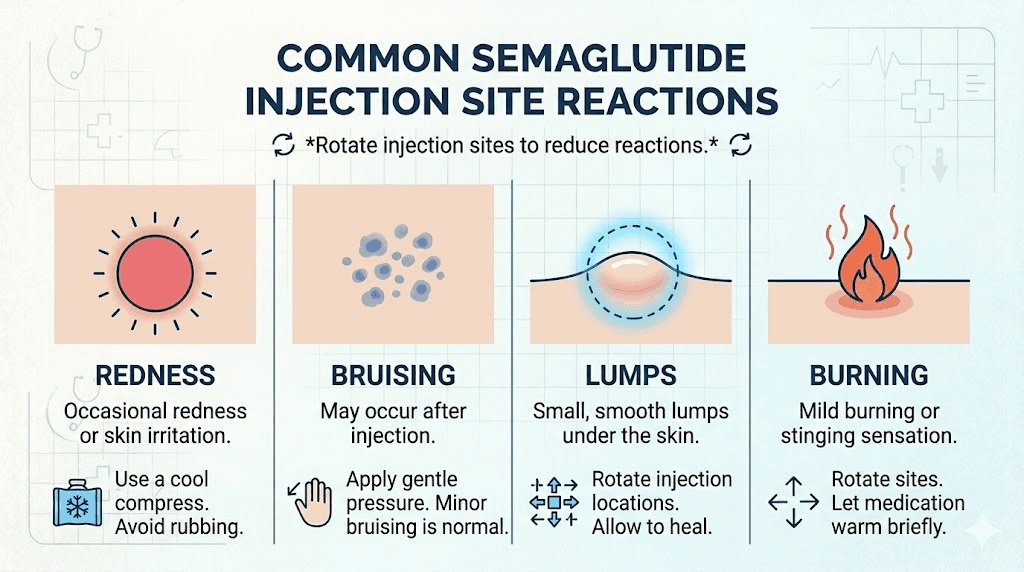 Common semaglutide injection site reactions and treatment guide