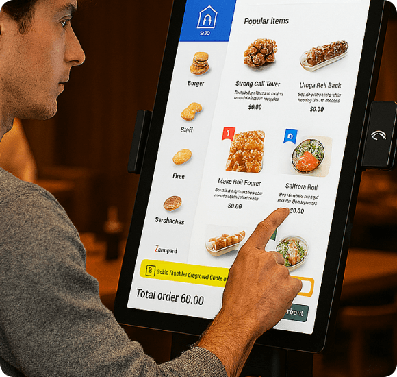 customer use self ordering kiosk
