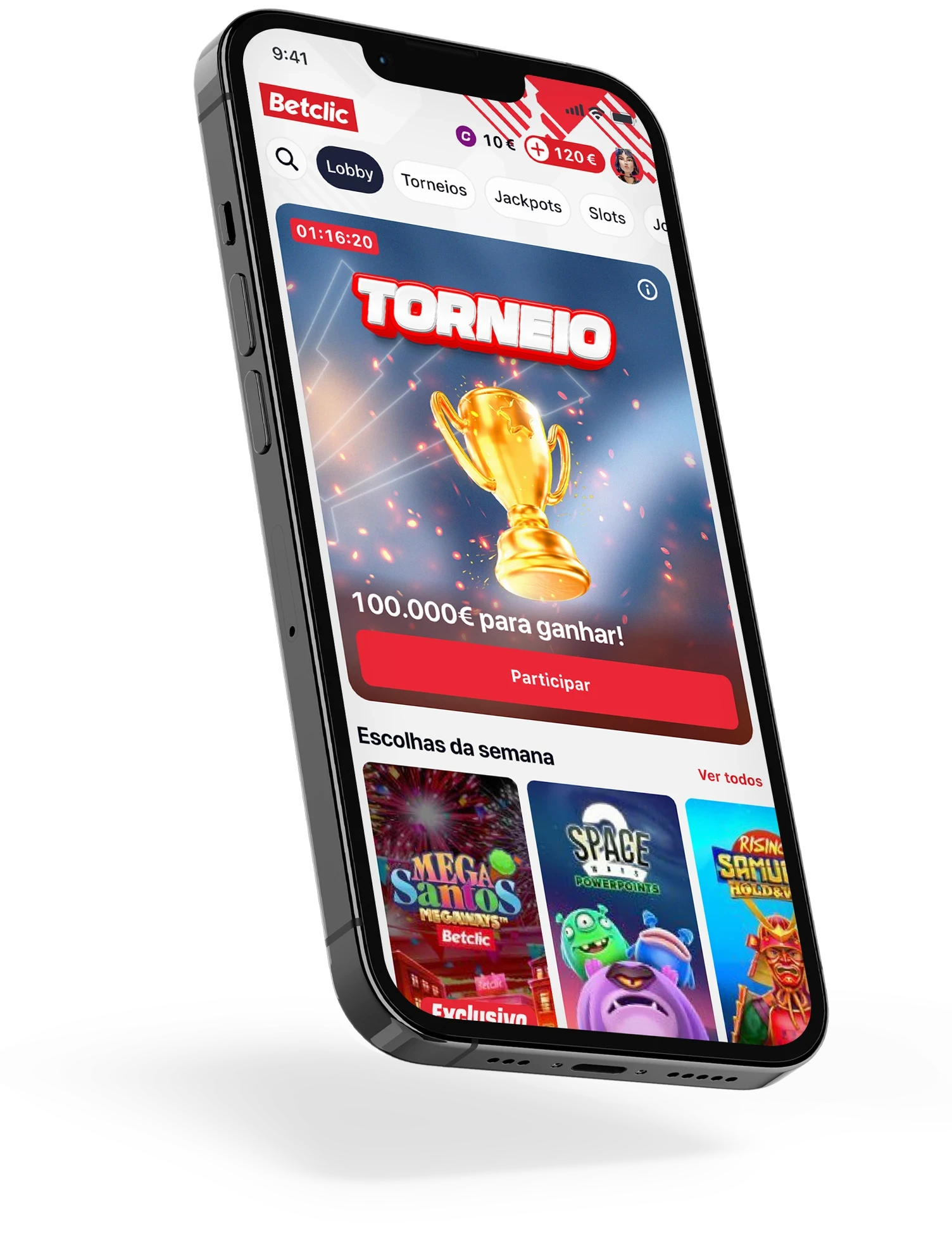 Mobile affichant l'application Betclic