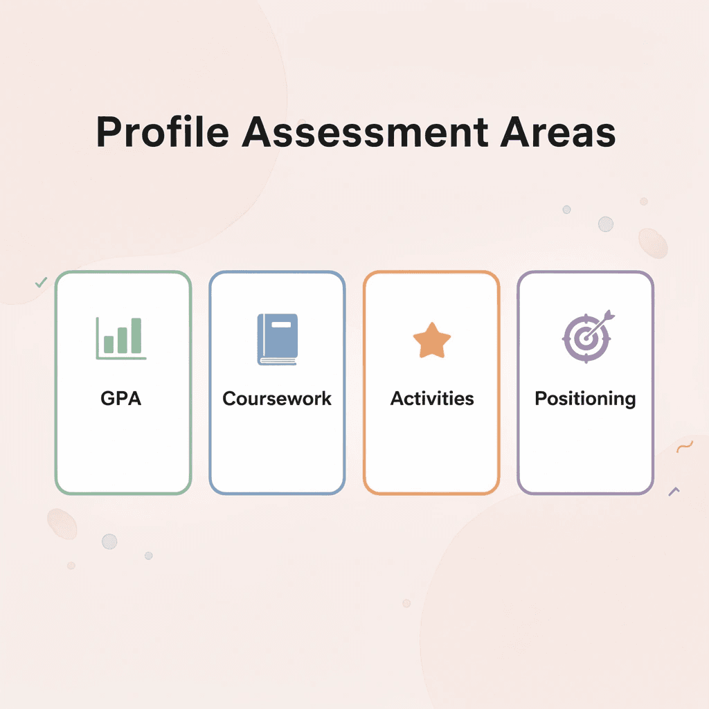 Infographic showing four profile assessment areas