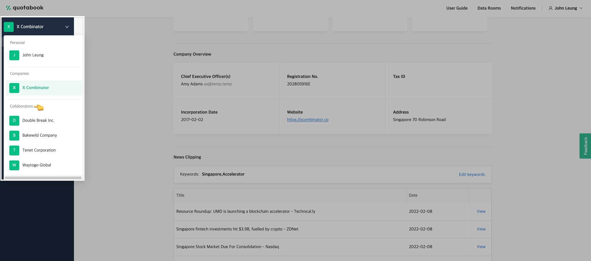 Viewing From a Collaborator’s Account 