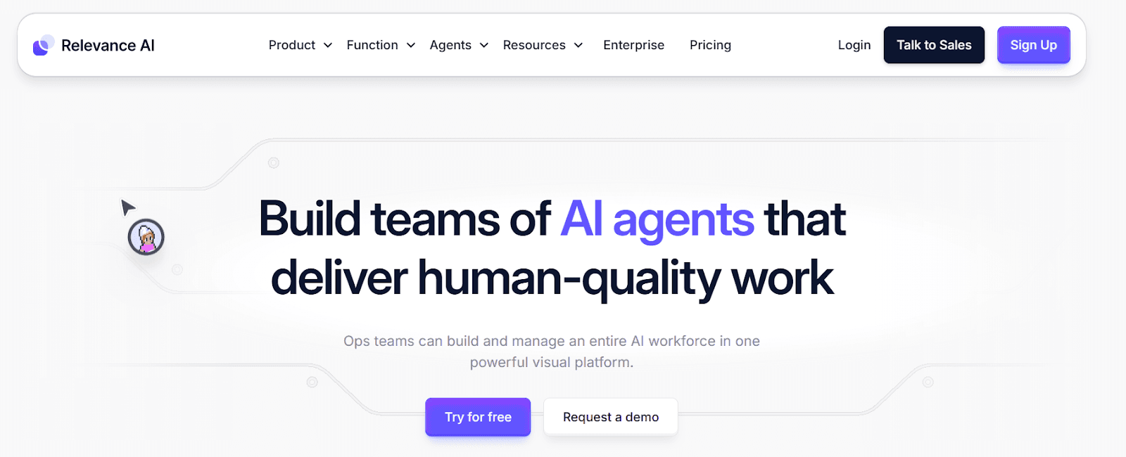 Relevance AI homepage