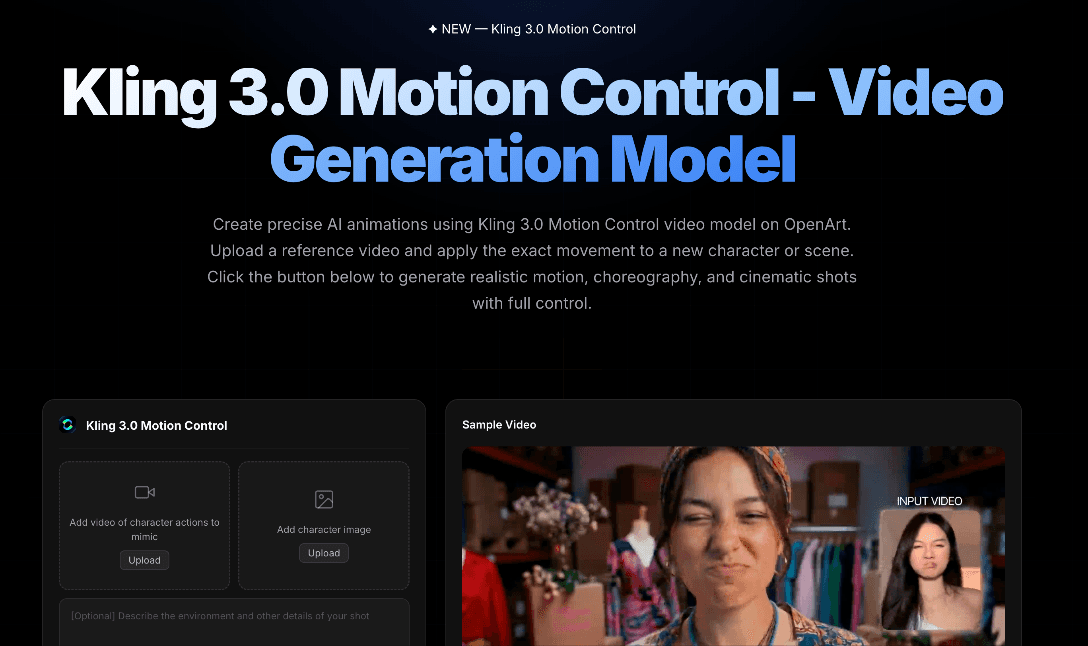 Kling 3.0 Motion Control – AI Video with Precise Camera & Character Control  | OpenArt