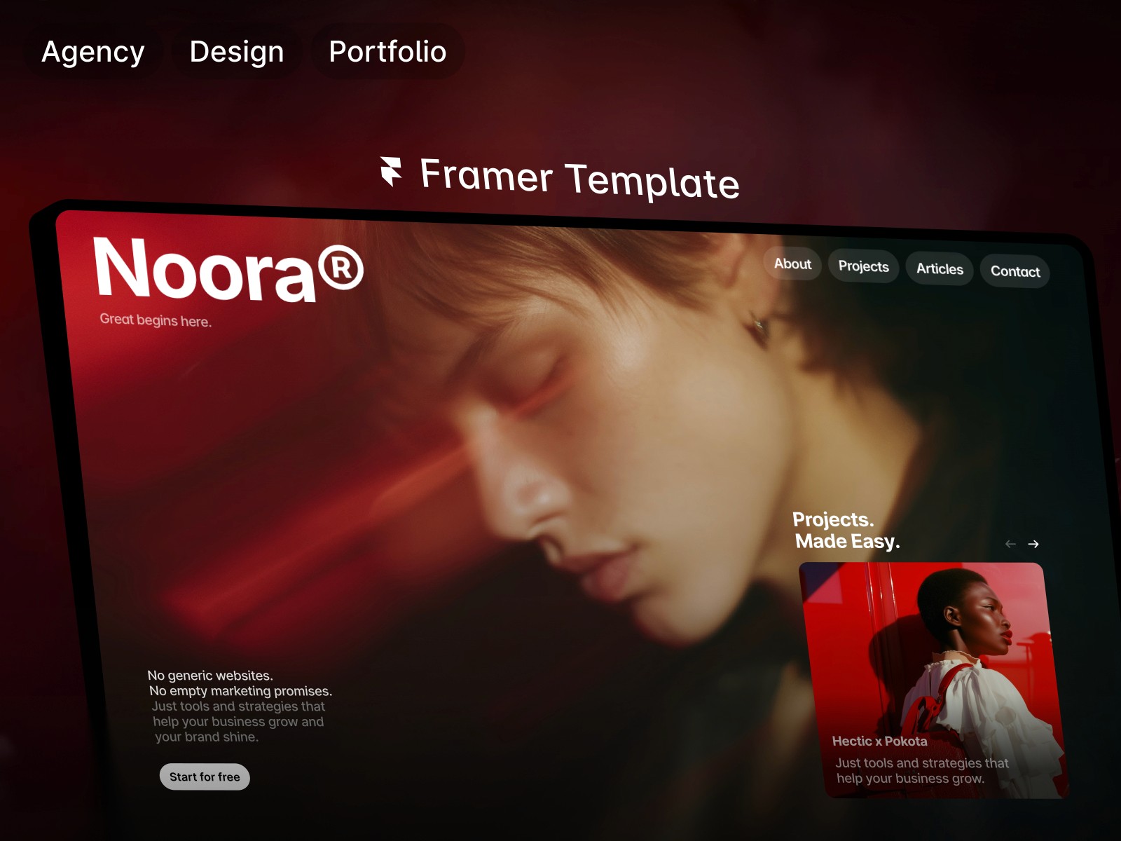 Noora framer template