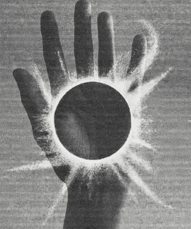 Black and white solar burst inner strength art