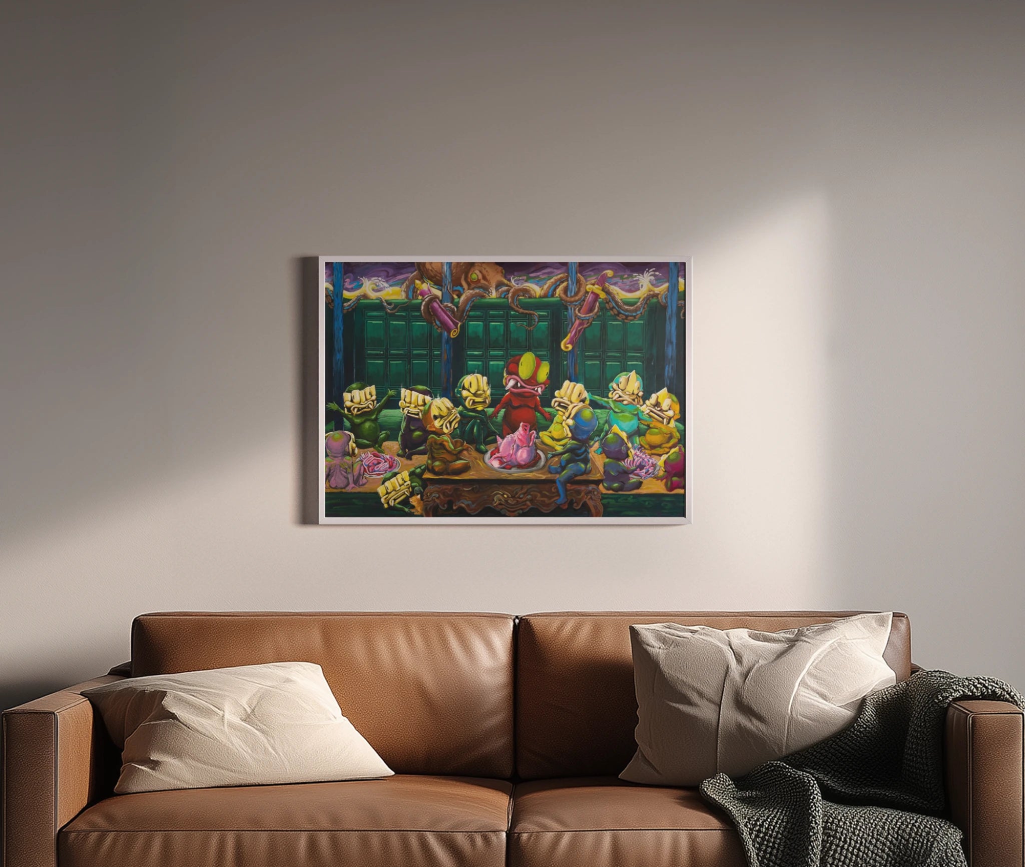 premium art poster and canvas prints, with originals available, from QART , of the artwork " Golden Mask "