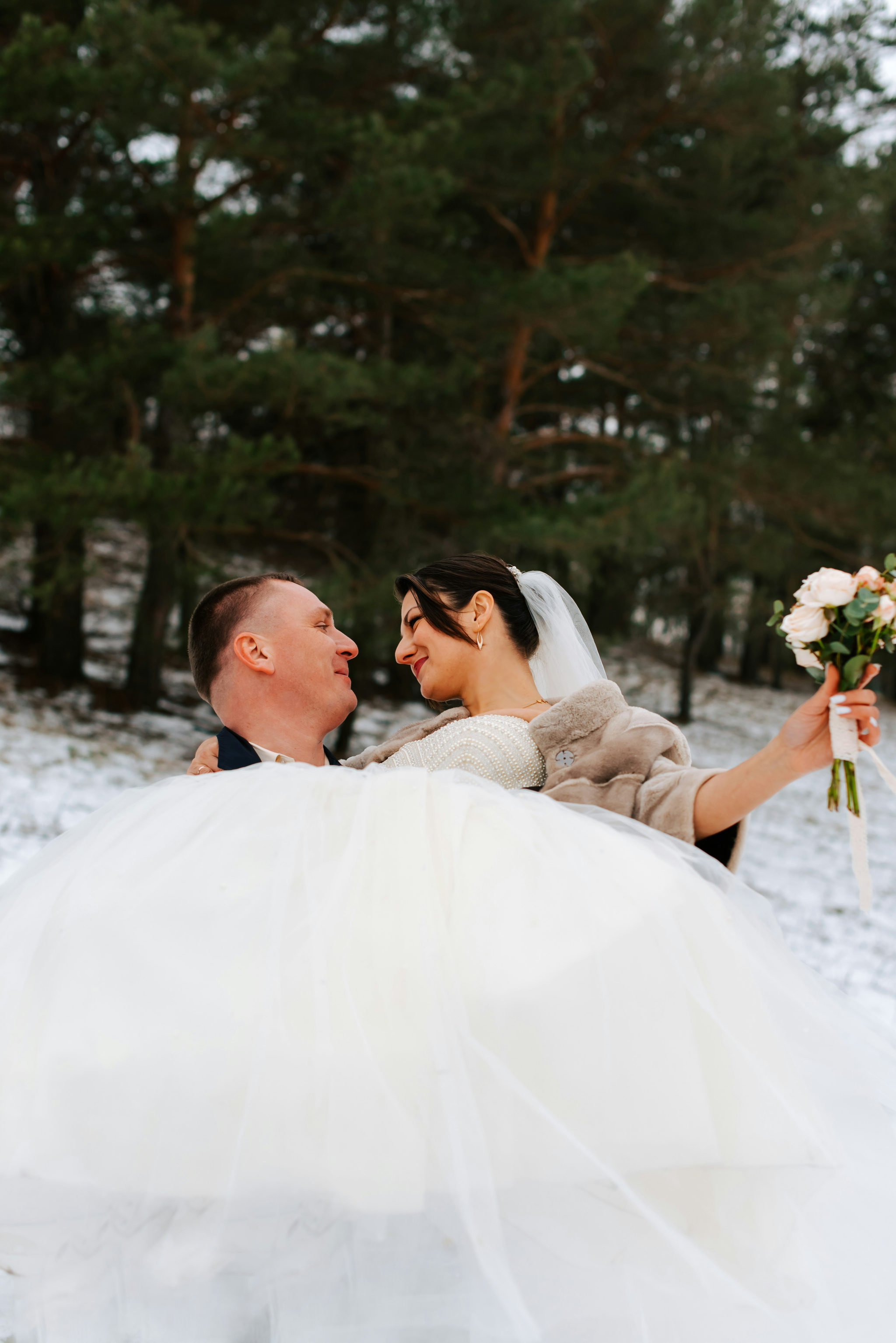 A couple posing for a photo