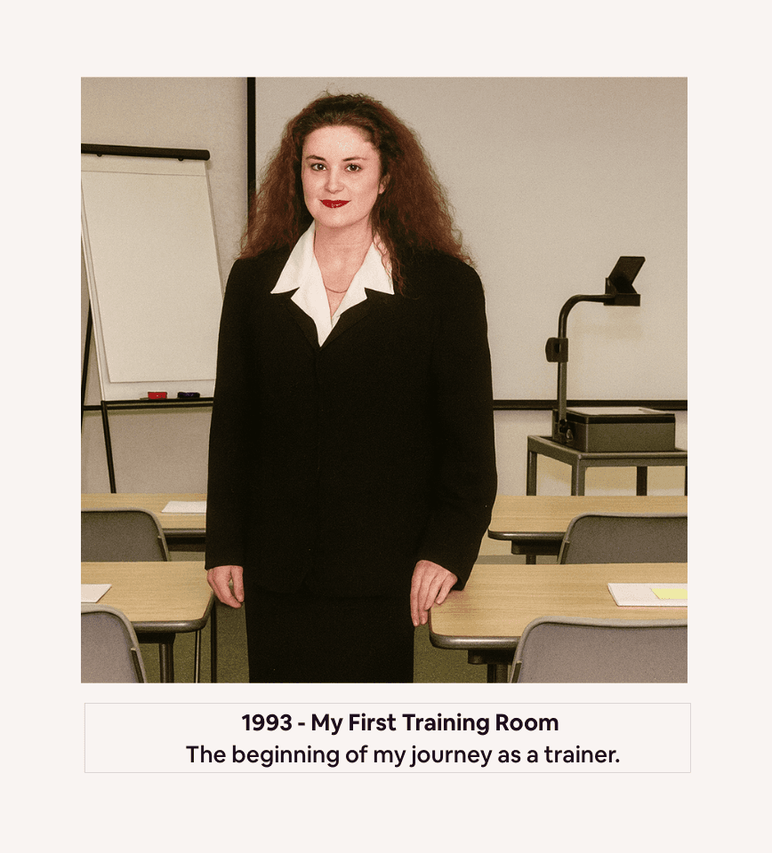 Kylie Bartlett's start in presentation skills training, demonstrating a long history in communication skills course delivery.