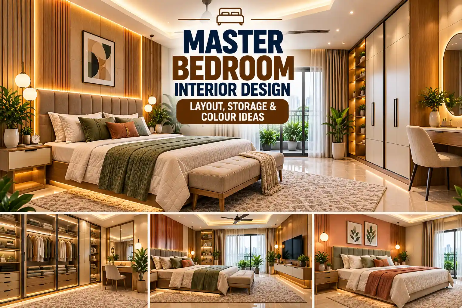Master Bedroom Interior Design: Layout, Storage & Colour Ideas